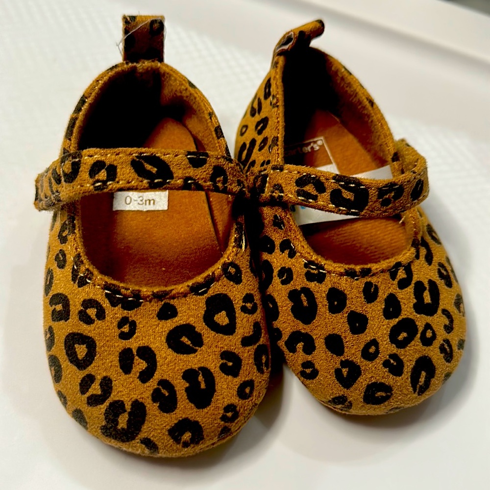 carters leopard print flats newborn